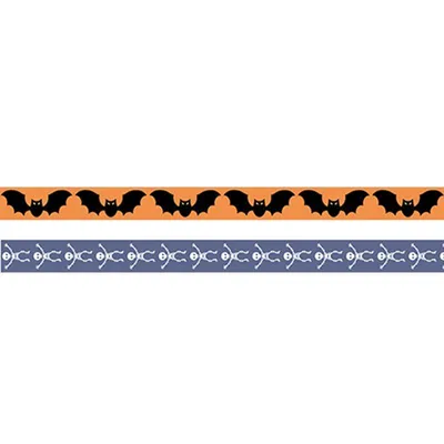 Produktbild von 2 Washi Tapes Halloween 5 m x 15 mm - Fledermaus und Skelett