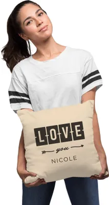 Produktbild von personalisierter Kissen-Bezug Love you mit Wunsch-Name Geschenk Liebe Liebeserklärung SpecialMe® natur unisize