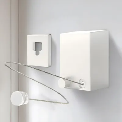 Intrekbare Waslijn 4,2 m Edelstahl Wandmontage Weiß