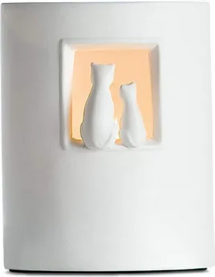 Obrázek produktu pro Gilde porcelánová lampa pár koček (šxvxd) 17,5 cm x 22 cm x 10 cm E14 max 40W