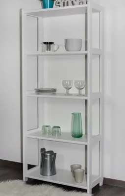 Produktbild von Regal Kiefer massiv Vollholz weiß Junco 55B - 163 x 70 x 30 cm (H x B x T)