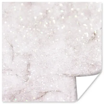 Produktbild von MuchoWow® Poster Marmor - Weiß - Glitter 50x50 cm - Wohnzimmerdekoration