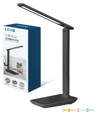 Imagen del producto de Lámpara de escritorio LED Noblite, 7W, 3 modos de temperatura de color, color negro