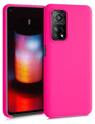 Produktbild von kwmobile Handyhülle für Xiaomi Mi 10T / Mi 10T Pro Hülle - Case Silikon - Kabelloses Laden - Schutzhülle Cover in Neon Pink