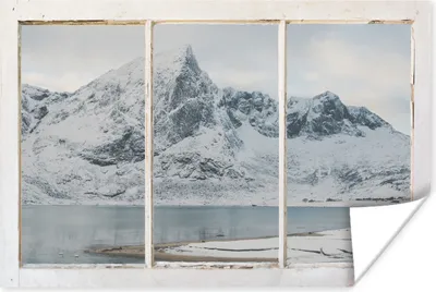 Produktbild von MuchoWow® Poster Ansicht - Landschaft - Schnee 180x120 cm - Fotoplakat