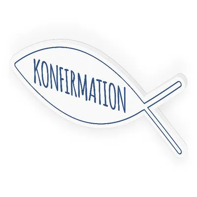 Produktbild von itenga Türschild Tischdeko Fisch blau Konfirmation 30,0 x 11,5 cm