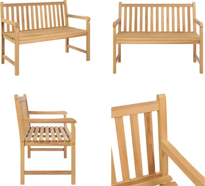 Produktbild von vidaXL Gartenbank 114 cm Massivholz Teak - Gartenbank - Gartenbänke - Terrassenbank - Terrassenbänke
