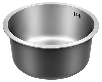 Obrázok produktu pre Kruhový kuchynský drez s priemerom 41 cm – podstavný drez – nerezová oceľ 304 – jednoumývadlový – s prepadom – bez batérie – strieborný