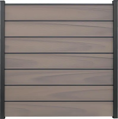 Produktbild von Zaun Hauptelement GroJa Solid Grande Premium inkl. Zierleisten Stecksystem ohne Pfosten 180 x 180 cm bi-color co-extrudi
