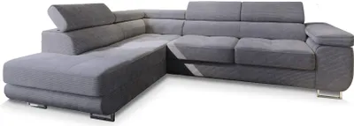 Produktbild von Masseno Ecksofa APIRO L-S mit Schlaffunktion L-Form, Sofa mit Bettkasten, Wohnzimmersofa, Couch, Soffa, Bettsofa, Couchgarnitur- Grau, POSO 60