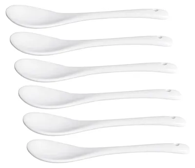 Image de 6 pcs. cuillères à oeufs en PORCELAINE - Coquetiers Cuillères - Cuillères à dessert - Coutellerie