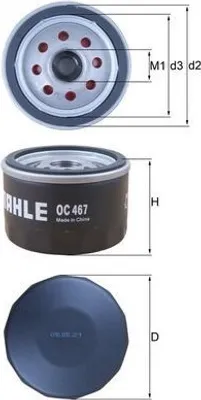 Produktbild von Ölfilter KNECHT OC 467 Anschraubfilter für VW GOLF II (19E, 1G1) GOLF I (17) Kaefer Typ 1 Jetta II (19E, 1G2, 165) Passat Variant (33B) für ARO 10 SUV