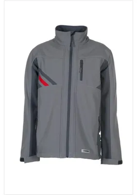 Produktbild von Planam Highline Softshelljacke zink/schiefer/rot Gr. XS, 2381040