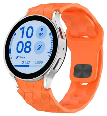 Immagine prodotto di Per Samsung Galaxy Watch FE / 6 / 5 / 4 40 mm Silicone Football Design sostituzione braccio banda Arancione