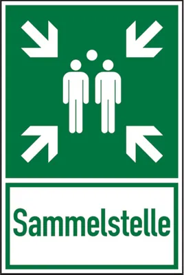 Produktbild von Dreifke® Rettungszeichen, Kombischild Sammelstelle - ASR A1.3 - 400x600x2 mm ...