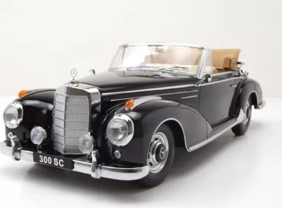 Produktbild von KK Scale 180941 Mercedes 300 SC W188 Cabrio 1957 schwarz 1:18