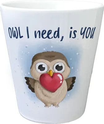 Produktbild von Eule Blumentopf mit Spruch Owl I need is You