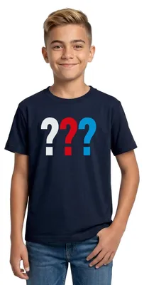 Produktbild von Spreadshirt Die Drei Fragezeichen Logo Teenager T-Shirt, 152/164 (12-14 Jahre), Navy