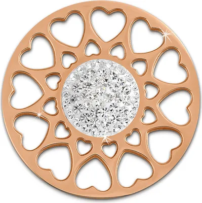 Produktbild von Amello Coins rose 30 mm Zirkonia Edelstahl vergoldet Herzblume Damen ESC519EW