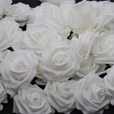 Kunstrosen 50 Stück weiße Schaumrosen für DIY-Deko