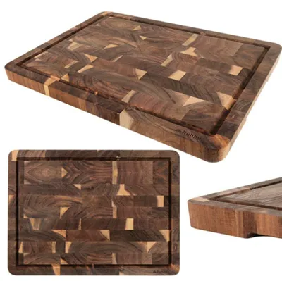 Obrázek produktu pro Krájecí prkénko s dřážkou 43 x 33 cm Ruhhy 26924, akátové dřevo