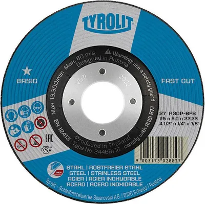 Image de 10 disques abrasifs 27c ø115x6x22,23 A30p-bfb. Tyrolit