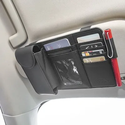 Produktbild von Auto Sonnenblende Organizer Tasche Brille Kfz Sonnenblendentasche Aufbewahrung, Farbe:Schwarz