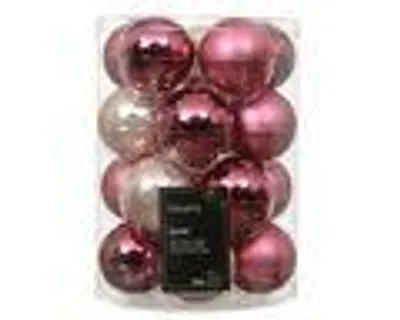 Produktbild von Weihnachtskugeln Glas 6cm 20 Stück - Rosa Mix
