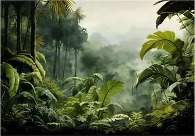 Produktbild von Vlies Fototapete Dschungel Wald Tropisch Natur (368x254 cm - inkl. Kleister) Wohnzimmer Schlafzimmer Vliestapete Wandtapete Modern Tapete Montagefertig