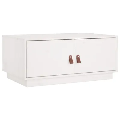 Produktbild von vidaXL Couchtisch Weiß 80x50x35 cm Massivholz Kiefer
