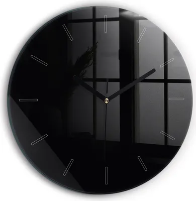 Produktbild von Wallfluent Wanduhr – Stilles Quarzuhrwerk - Uhr Dekoration Wohnzimmer Schlafzimmer Küche - Zifferblatt mit Striche - schwarze Zeiger - 30 cm - Schwarz