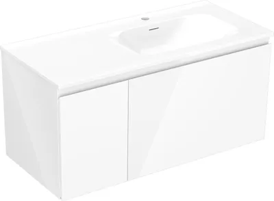 Obrázok produktu pre Mexen Orio kúpeľňová skrinka 90 cm s umývadlom Vela, 2 zásuvky, biela lesklá - 91A10-09047-2-BFF00-W23M00