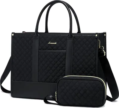 Immagine prodotto di LOVEVOOK Borsa per computer portatile da donna 15,6 pollici nera impermeabile LargeUrlParser e ottimizzatoreBorsa per computer portatile impermeabile da donna con 15,6 pollici