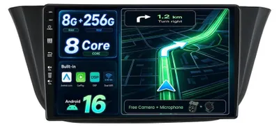 Obrázek produktu pro Android 12, autorádio s IPS displejem - 8G+256G, bezdrátové připojení CarPlay/Android Auto, 9 palců