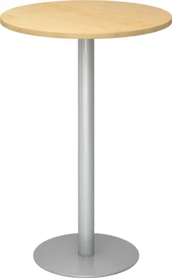 Produktbild von bümö Stehtisch rund STH - Nachbildung Ahorn, Gestell: Silber