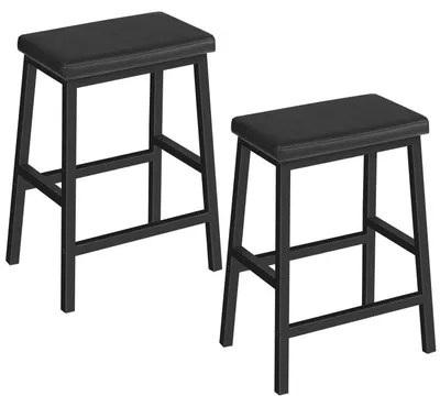 Produktbild von 2er Set Barhocker gepolstert 61 cm Schwarz