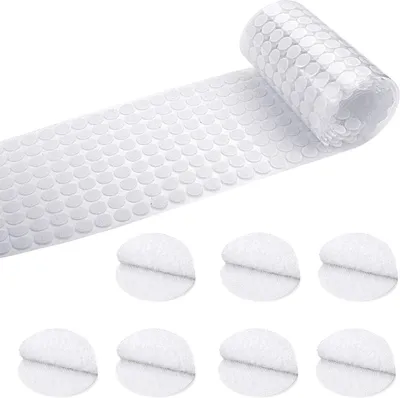 Productafbeelding van Klittenbandpunten - Zelfklevende stippen - Ambachten en decoratie - Sterke hechting - 1008 stuks - Wit