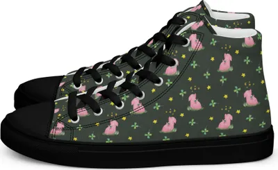 Produktbild von Mr. & Mrs. Panda Damen Sneaker Black Edition Schwein Glück Größe 38 - Grün - Geschenk, Schweinchen, Schwarze Sneakers, Sportschuhe Schwarz, Lustige Sprüche, für, Träume