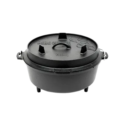 Produktbild von Valhal Outdoor - Dutch Oven - Gusseisen topf 6.1L - Schwarz - Mit Thermometeraussparung