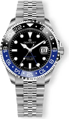 Produktbild von Gigandet Automatikuhr Edelstahl Saphirglas Silber Schwarz World Trip GMT Ceramic - G1000-008M-C