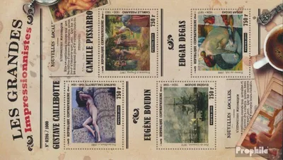 Produktbild von Briefmarken Zentralafrikanische Republik 2015 Mi 5705-5708 Kleinbogen (kompl. Ausgabe) postfrisch Impressionisten