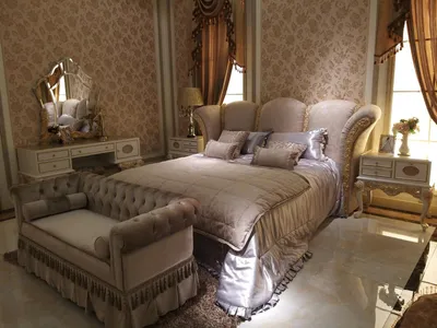 Produktbild von Doppelbett Bett Ehebett Design Luxus Betten Barock Rokoko Antik Stil 200x200cm
