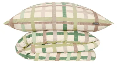 Produktbild von SCHIESSER Bettwäscheset Luiza | Kariert | Renforcé | 2-teilig | 100% Baumwolle | Angenehm weich & glatt | YKK-Reißverschluss | 135x200 cm + 80x80 cm | Grün