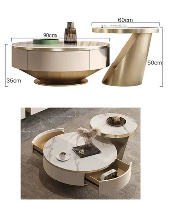 Immagine prodotto di Eleganti tavolini da caffè moderni, set da 2, ideali per il soggiorno