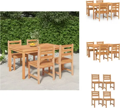 Produktbild von vidaXL 5-tlg. Garten-Essgruppe Massivholz Teak -  Gartenmöbel-Sets