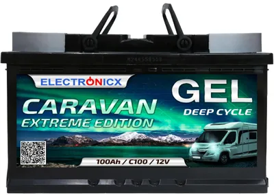 Immagine prodotto di Electronicx Caravan Extreme Edition GEL Batteria 100Ah 12V ▶ Batteria per camper caravan roulotte barca yacht - senza manutenzione a scarica profonda resistente alle vibrazioni