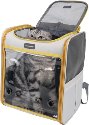 Produktbild von Famanu Katzenrucksack Atmungsaktiv - Faltbare Haustiertrage für Katzen und kleine Hunde