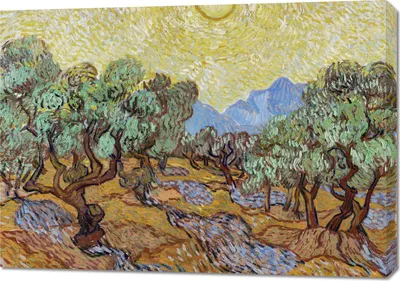 Produktbild von Bild 100x70cm Olivenbäume, Van Gogh Vintage für das Wohnzimmer