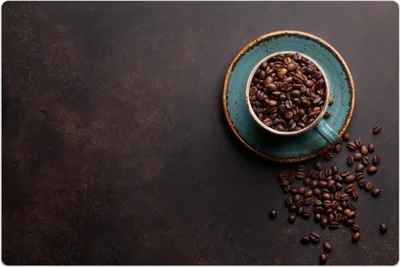 Produktbild von Küchenmatte 100x150 cm Vinylmatte Bodenmatte Dekoration -Kaffeebecher mit Röstkaffee