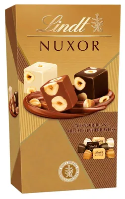 Zdjęcie produktu dla Lindt Nuxor Cornet, mieszanka różnych pralin z orzechami laskowymi, 75g